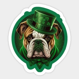 Bulldog St. Patrick's Day Sticker